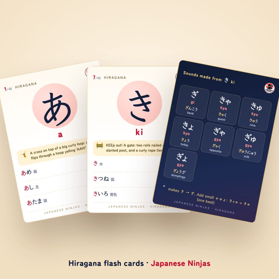Hiragana Flash Cards — e-download (PDF)